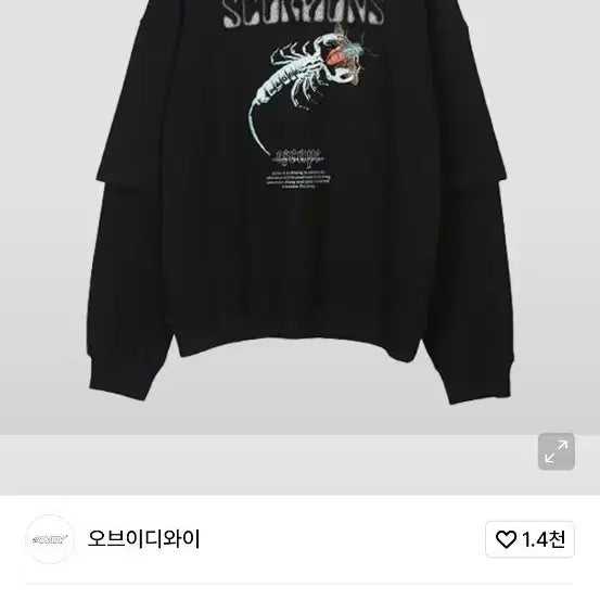 [BUNJANG] 오브이디와이 스콜피온 후드티 블랙(새상품( / 오브이디와이 스콜피온 후드티 블랙(새상품(