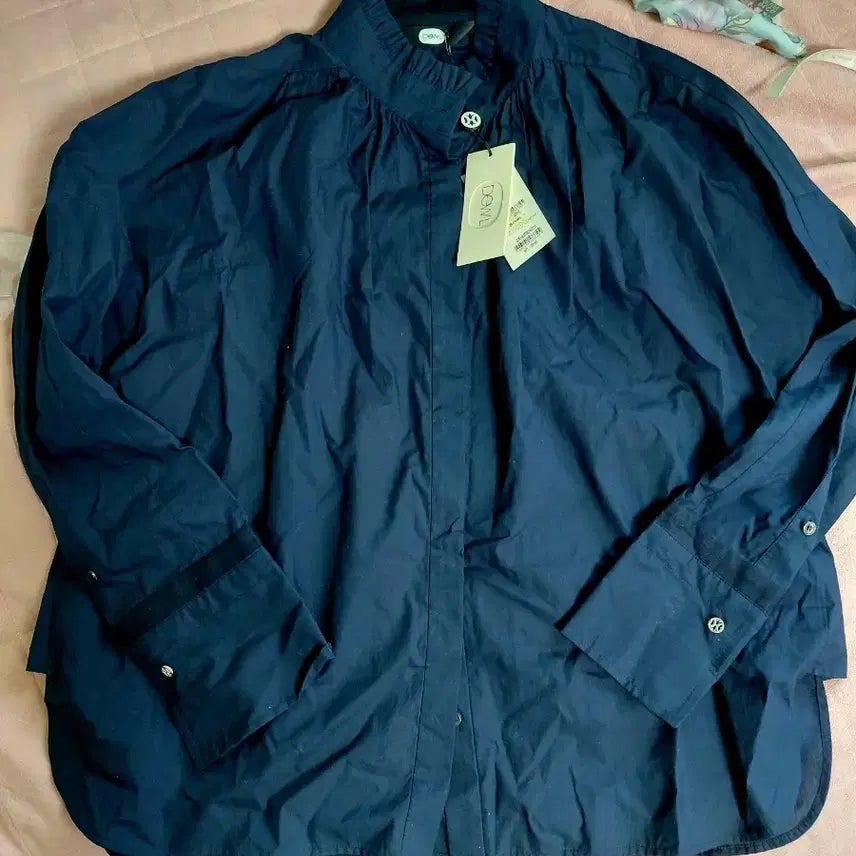 [SOLD OUT] DEWL 듀엘 프릴카라 네이비 블라우스