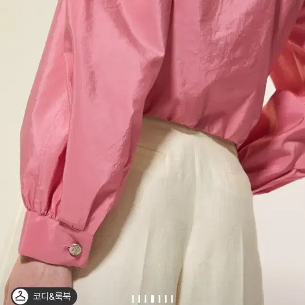 [SOLD OUT] 랑방컬렉션 실크 블렌드 프릴 칼라 블라우스 핑크 66 새상품