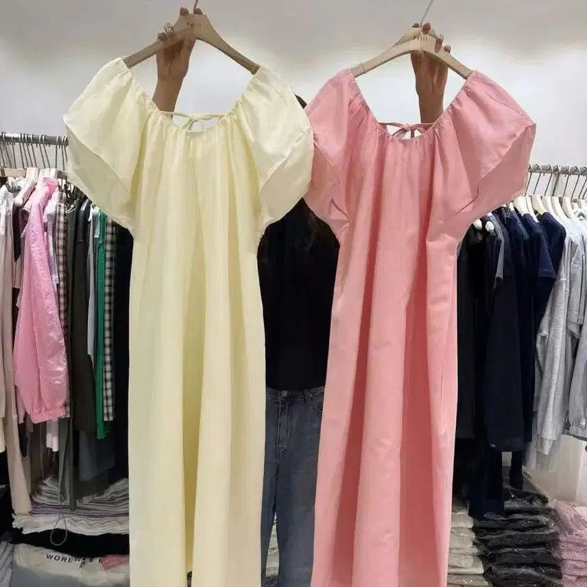 [SOLD OUT] 핑크 퍼프 반팔 원피스
