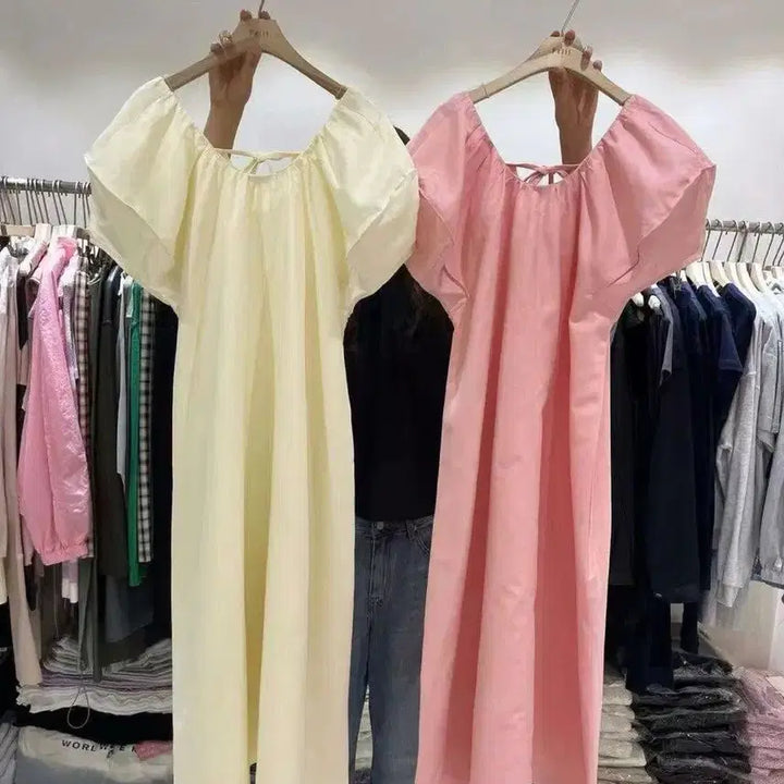 [SOLD OUT] 핑크 퍼프 반팔 원피스