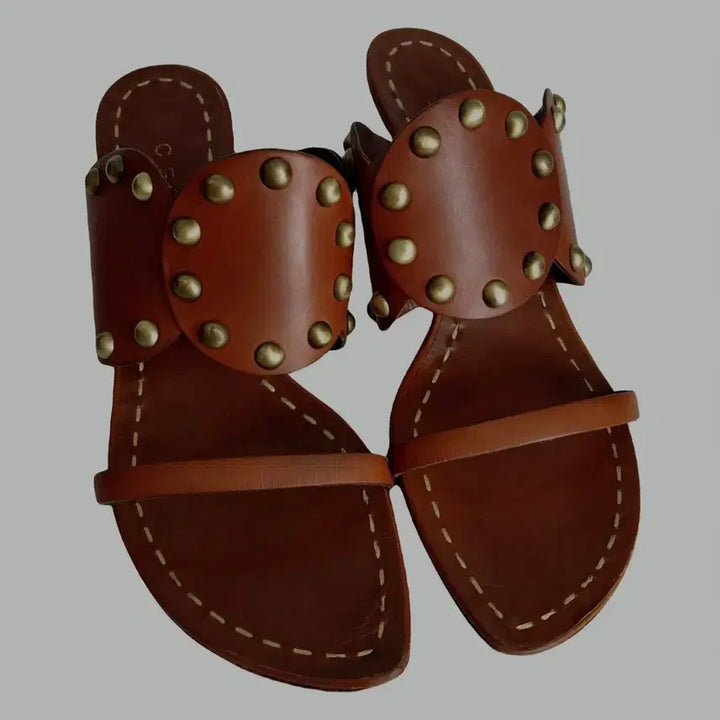 [SOLD OUT] 정품] 셀린느 스터드 뮬 샌들 브라운 EU37.5/245