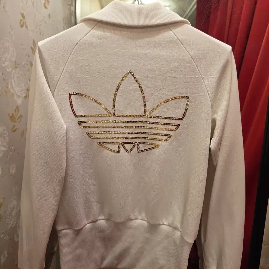 [BUNJANG] Adidas Glitter Track Top Jersey (White &amp; Gold) Size 85 / 7/38 아디다스 글리터 트랙탑 져지(화이트,흰금)85사이즈