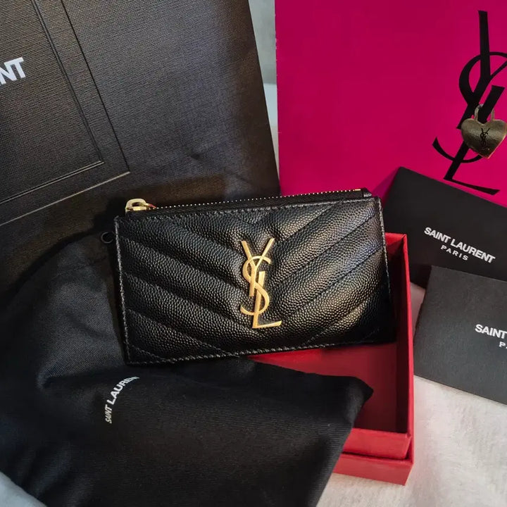 [BUNJANG] Saint Laurent Monogram Matelassé Quilted Card Wallet Black / [생로랑] 모노그램 마틀라세 퀼팅 카드지갑 블랙