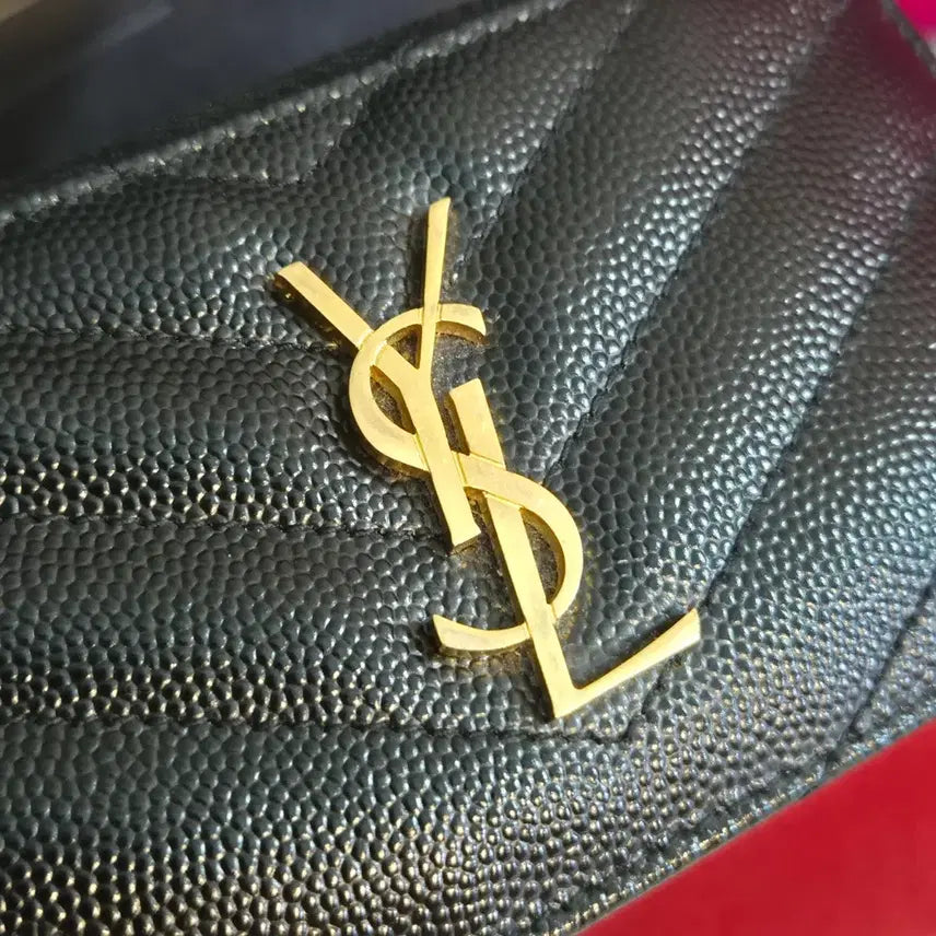 [BUNJANG] Saint Laurent Monogram Matelassé Quilted Card Wallet Black / [생로랑] 모노그램 마틀라세 퀼팅 카드지갑 블랙