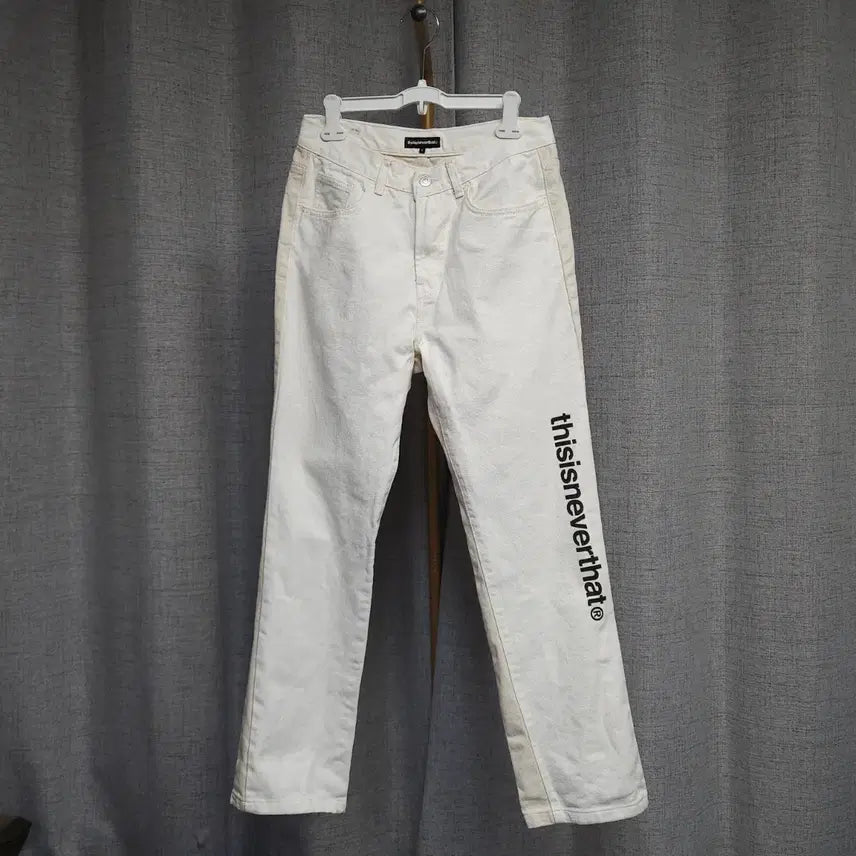 [SOLD OUT] S ) 디스이즈네버댓 크림/베이지 데님 팬츠