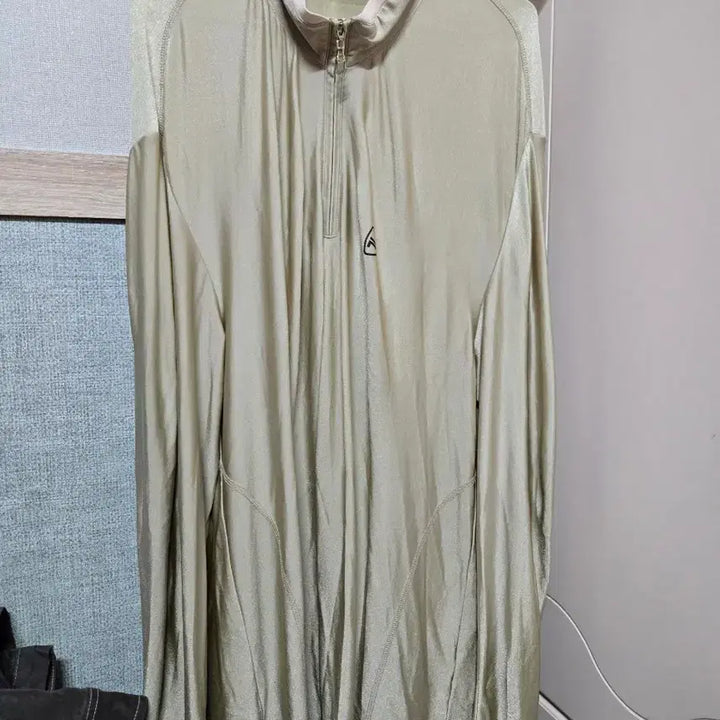 [BUNJANG] Unknown Brand Long Sleeve Zip-Up Shirt Beige / [Unknown Brand] 긴팔 짚업 셔츠 베이지
