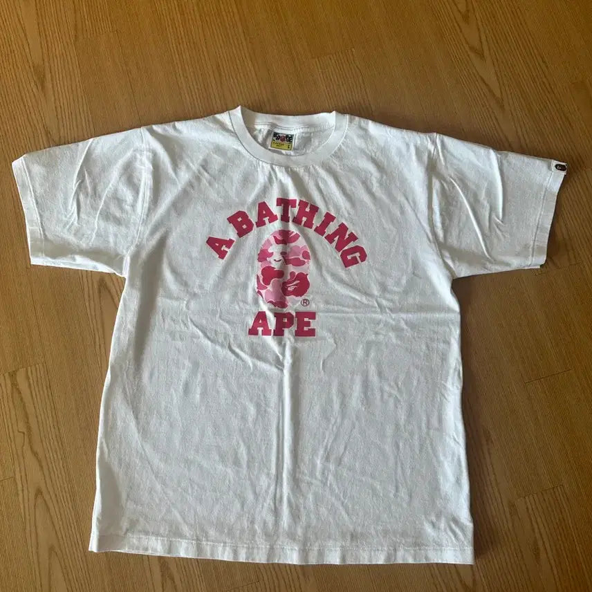 [SOLD OUT] BAPE 베이프 ABC 카모 티셔츠 화이트/핑크
