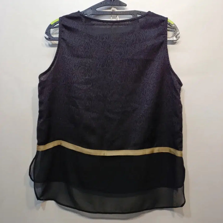 [BUNJANG] Black Pattern Layered Sleeveless Blouse / 블랙 패턴 레이어드 민소매 블라우스85사이즈 여름  64199