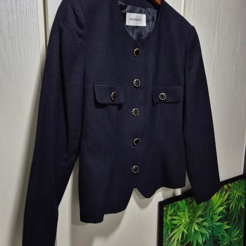 [BUNJANG] PRIVERITE Dark Navy Gold Button Jacket / (세일)JPN . PRIVERITE 다크네이비 금장 버튼 자켓