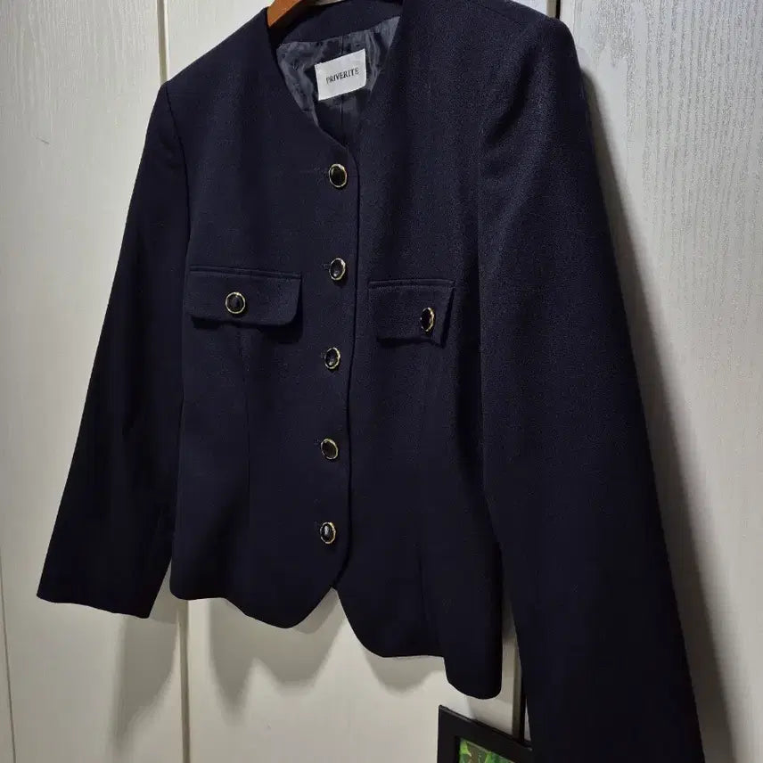 [BUNJANG] PRIVERITE Dark Navy Gold Button Jacket / (세일)JPN . PRIVERITE 다크네이비 금장 버튼 자켓