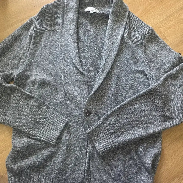 [BUNJANG] WANGLE Shawl Collar Gray Cardigan Knit / WANGLE 숄칼라 가디건 니트 회색