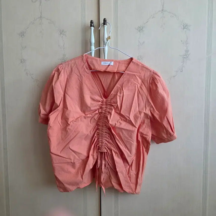 [BUNJANG] Orange Shirring Blouse / 오렌지 셔링 블라우스