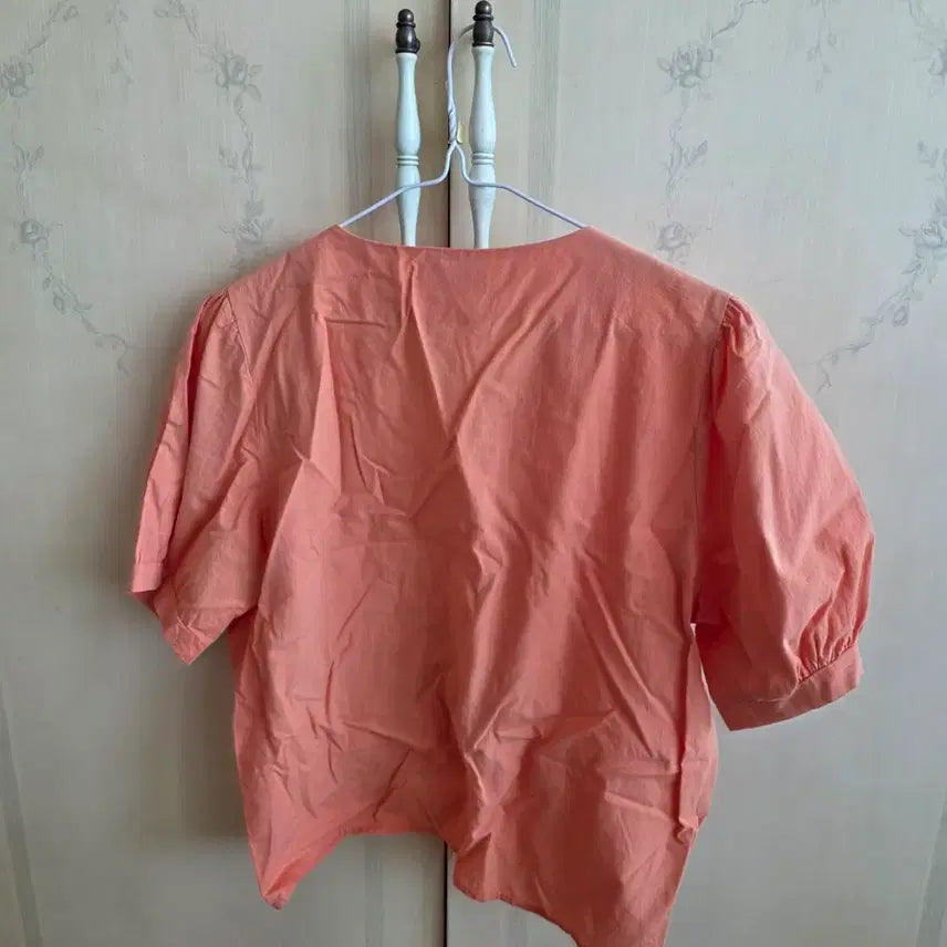 [BUNJANG] Orange Shirring Blouse / 오렌지 셔링 블라우스