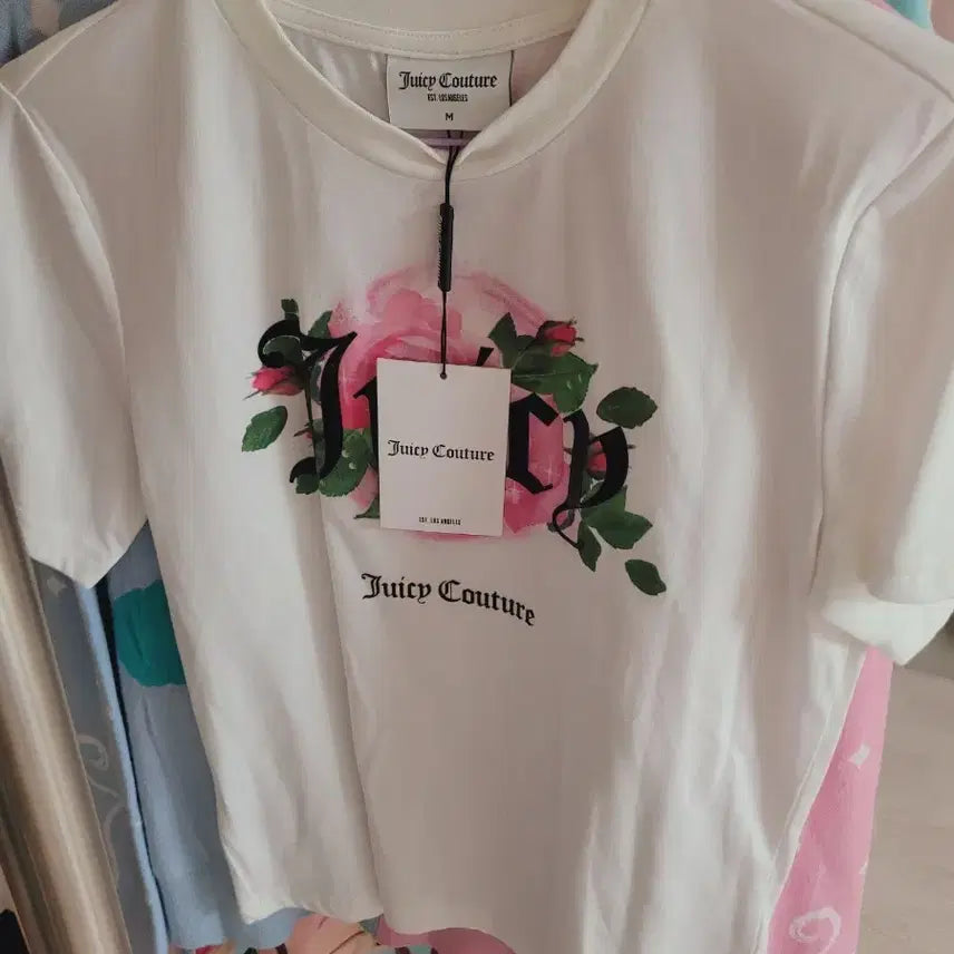 [BUNJANG] Juicy Couture Flower Print Short Sleeve T-shirt (M) / 쥬시꾸뛰르 플라워 반팔 티셔츠 M