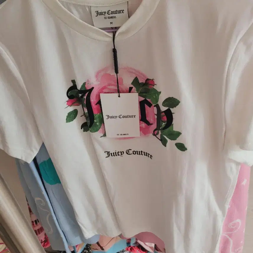 [BUNJANG] Juicy Couture Flower Print Short Sleeve T-shirt (M) / 쥬시꾸뛰르 플라워 반팔 티셔츠 M
