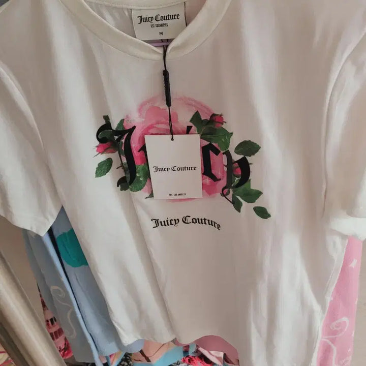 [BUNJANG] Juicy Couture Flower Print Short Sleeve T-shirt (M) / 쥬시꾸뛰르 플라워 반팔 티셔츠 M
