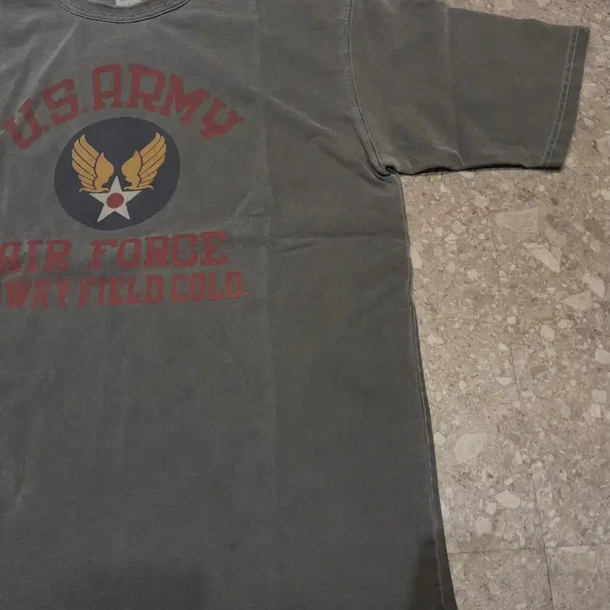 [BUNJANG] Outstanding Pigment Dyed Air Force Short Sleeve T-shirt (L) / 아웃스탠딩 피그먼트다잉 에어포스 반팔 (L)