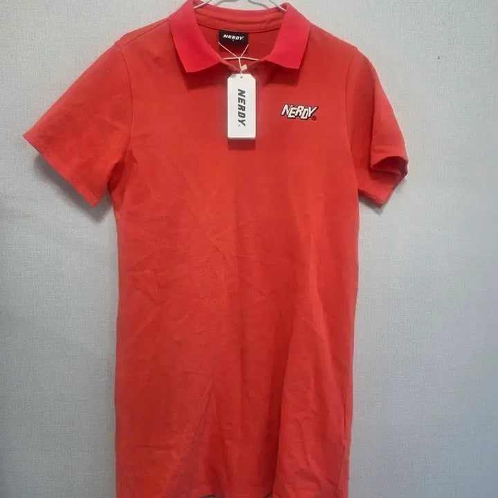 [BUNJANG] NERDY Orange Polo Dress / 널디 NERDY 오렌지색 반팔 폴로 원피스