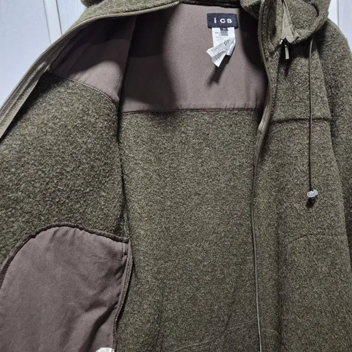[BUNJANG] iCB Khaki Hooded Zip-Up Jacket / (세일) iCB. 카키색 후드 집업 자켓