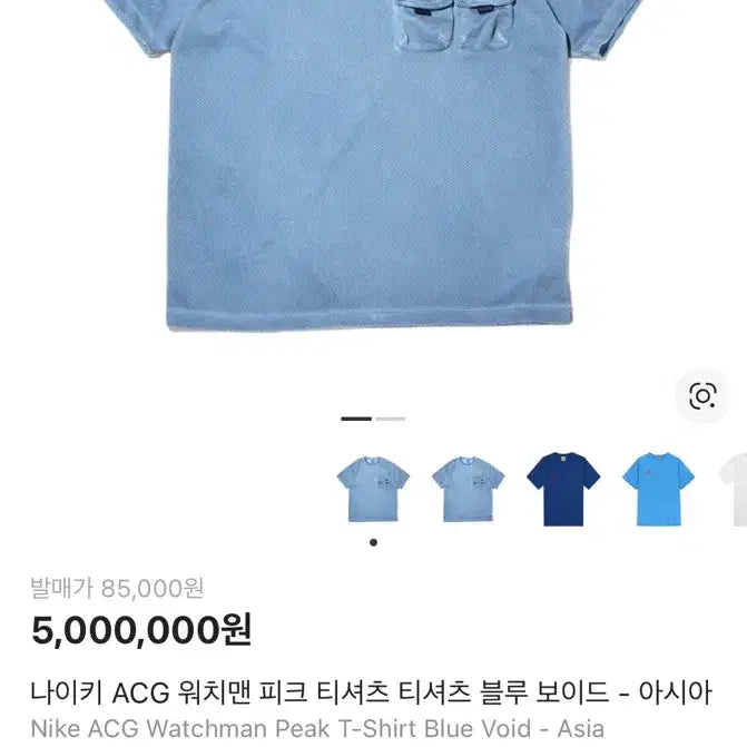 [BUNJANG] Nike ACG Watchman Peak Short Sleeve T-shirt Blue Void / 나이키 ACG 워치맨 피크 반팔 티셔츠 블루 보이드 S~M사이즈