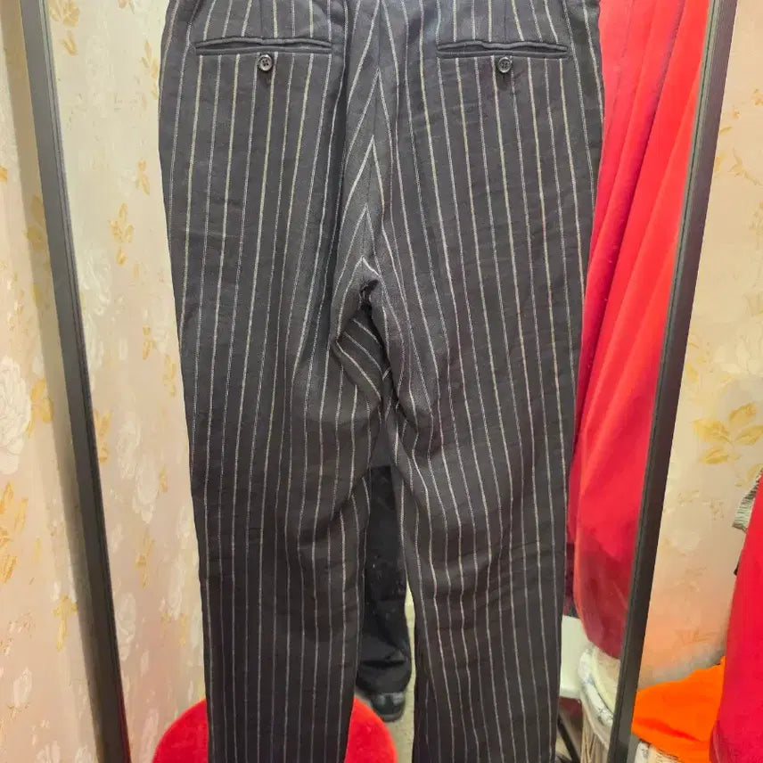 [BUNJANG] Lauren Ralph Lauren Striped Linen Blend Slacks (Size 32) / 7/38 로렌랄프로렌 스트라이프 린넨 혼방 슬랙스 32사이즈
