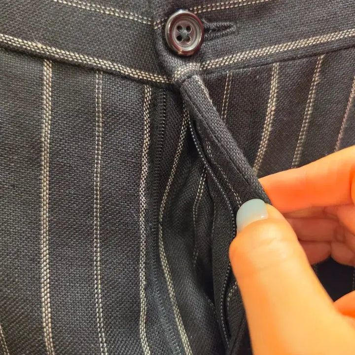 [BUNJANG] Lauren Ralph Lauren Striped Linen Blend Slacks (Size 32) / 7/38 로렌랄프로렌 스트라이프 린넨 혼방 슬랙스 32사이즈