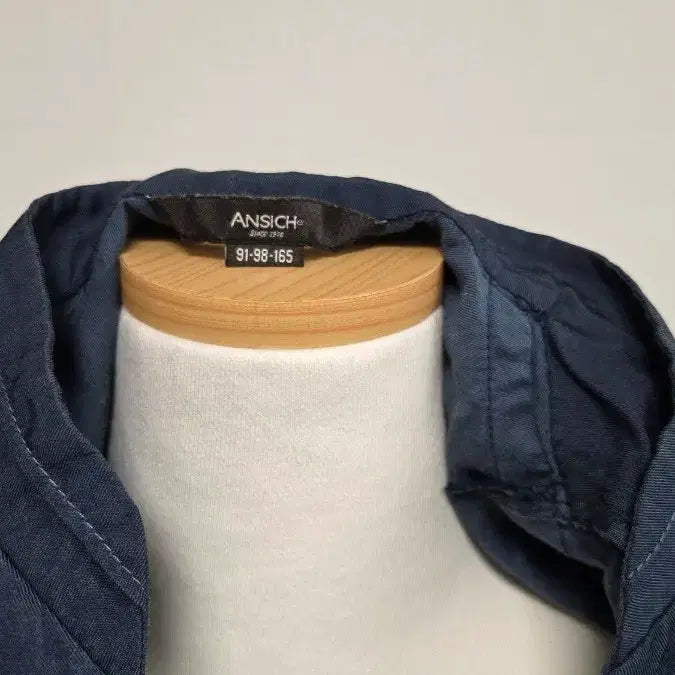 [BUNJANG] Anziek Navy Shirt Dress with Pearl Belt Set / 안지크 네이비 셔츠형 원피스 진주벨트 세트