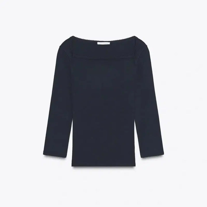 [SOLD OUT] ZARA 자라 모달코튼 스퀘어넥 긴팔 티셔츠 네이비