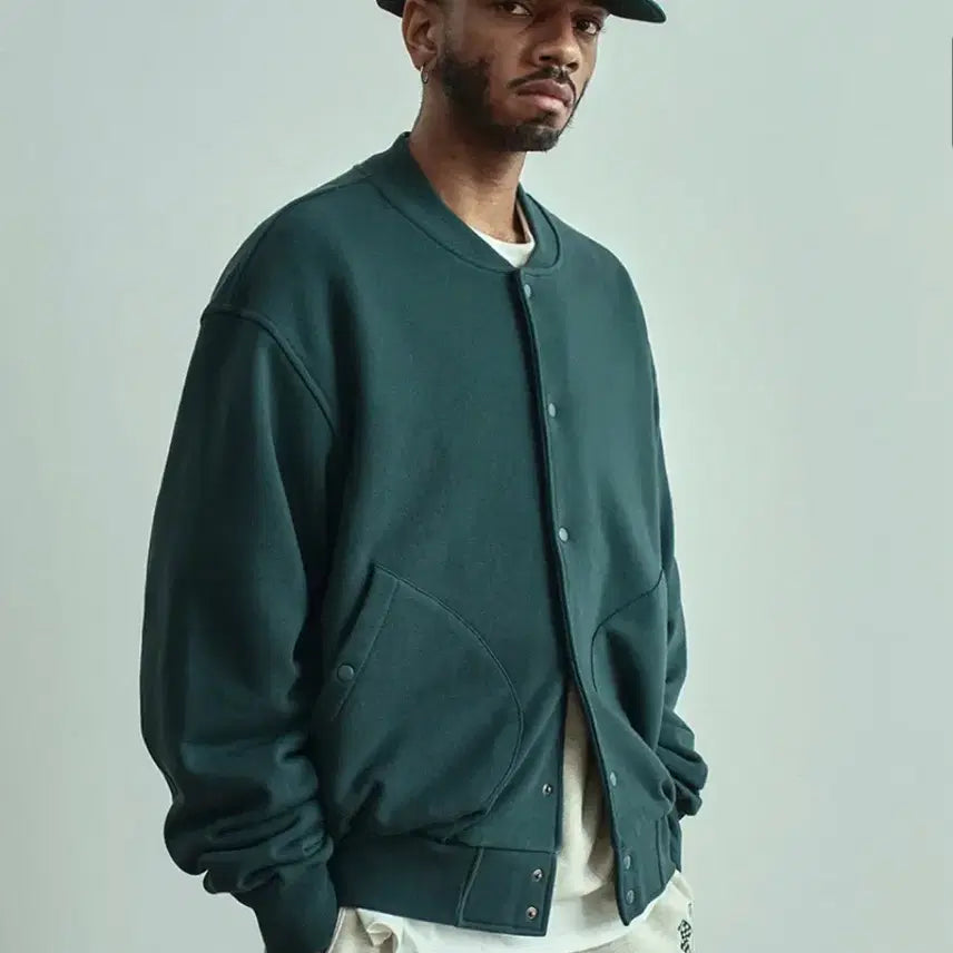 [BUNJANG] Uniform Bridge Cotton Sweat Jacket / Green / [유니폼브릿지 스웨트 코튼 자켓 / 그린]