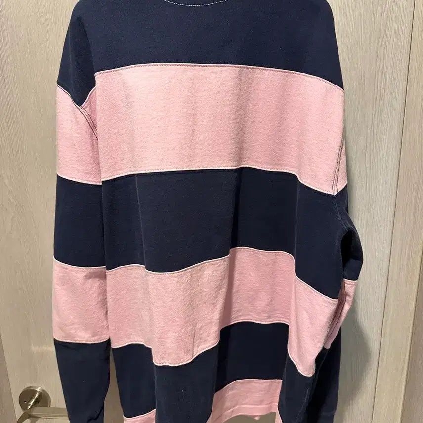 [SOLD OUT] 폴로 랄프로렌 럭비 핑크 스트라이프 긴팔티 xl