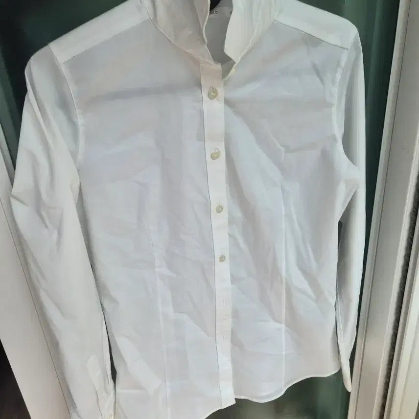 [BUNJANG] Uniqlo White Collar Long Sleeve Shirt / 유니클로 화이트 칼라넥 긴팔 셔츠
