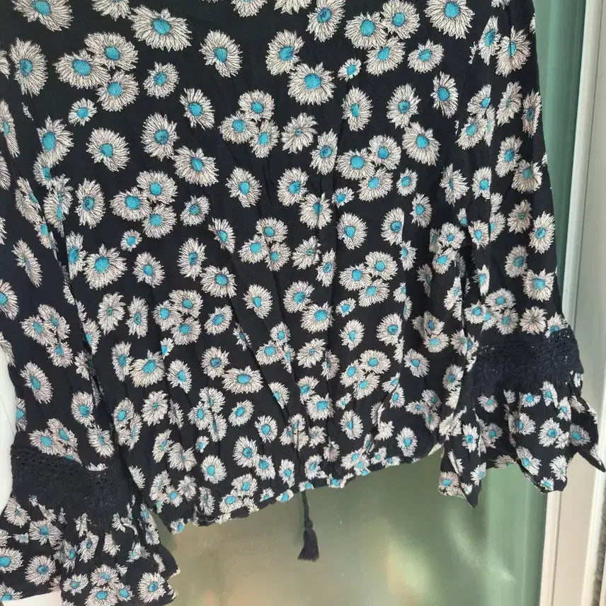 [BUNJANG] Forever 21 Floral Lace Blouse / 포에버21 플라워 블라우스 검정색