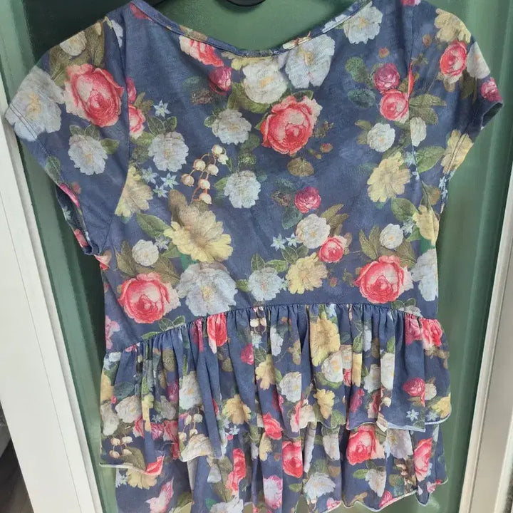 [SOLD OUT] 자라 플라워 프린트 프릴 반팔 티셔츠