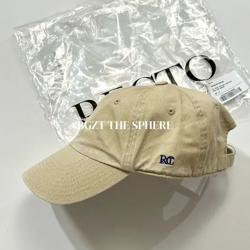 [BUNJANG] RECTO RC Logo Vintage Washing Ball Cap Beige / 렉토 RC 로고 빈티지 워싱 볼캡 베이지