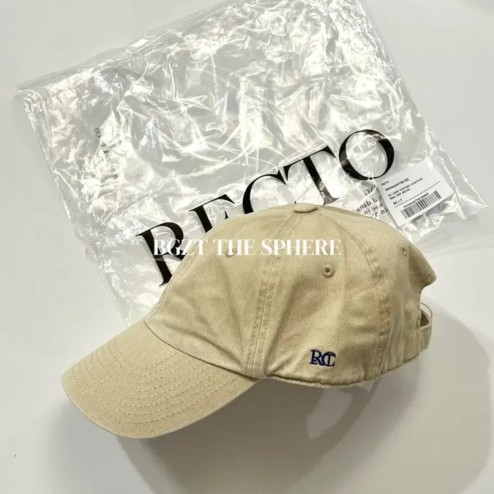[BUNJANG] RECTO RC Logo Vintage Washing Ball Cap Beige / 렉토 RC 로고 빈티지 워싱 볼캡 베이지