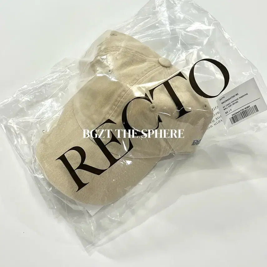 [BUNJANG] RECTO RC Logo Vintage Washing Ball Cap Beige / 렉토 RC 로고 빈티지 워싱 볼캡 베이지