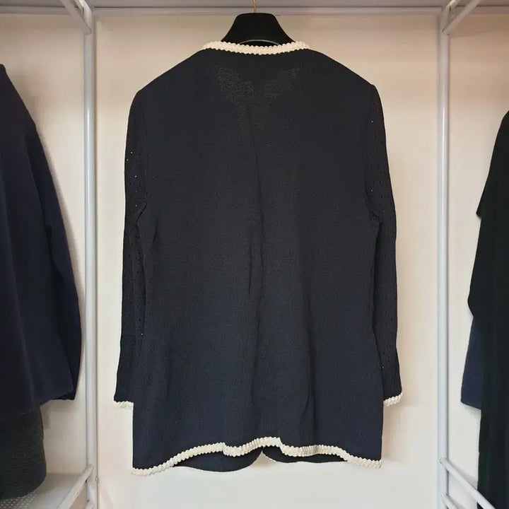 [BUNJANG] St. John Luxury Pearl &amp; Knit Trim Zip-Up Jacket / ST.JOHN 센존 컬렉션라인 럭셔리 진주&amp;니트트리밍 집업 자켓 재킷