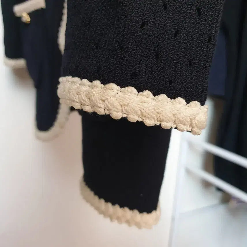 [BUNJANG] St. John Luxury Pearl &amp; Knit Trim Zip-Up Jacket / ST.JOHN 센존 컬렉션라인 럭셔리 진주&amp;니트트리밍 집업 자켓 재킷