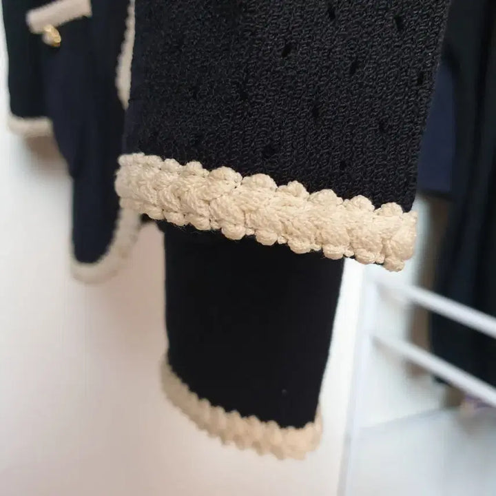 [BUNJANG] St. John Luxury Pearl &amp; Knit Trim Zip-Up Jacket / ST.JOHN 센존 컬렉션라인 럭셔리 진주&amp;니트트리밍 집업 자켓 재킷