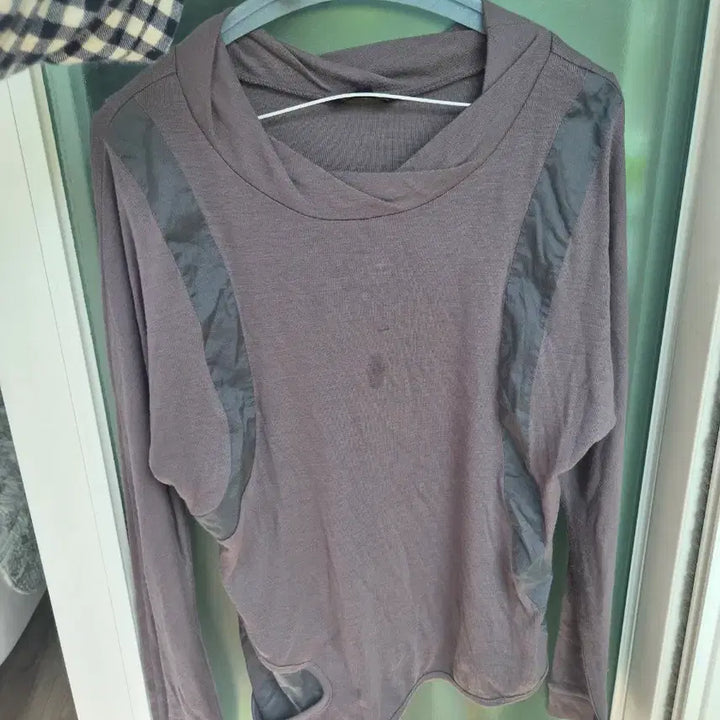 [BUNJANG] Tomboy Brown Long Sleeve T-Shirt / 톰보이 배색 포인트 브라운 긴팔 티셔츠