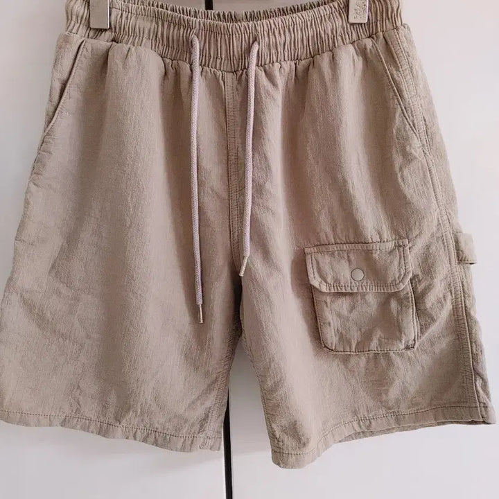 [BUNJANG] Unisex Light Khaki Cargo Shorts / 연카키 카고 반바지 숏팬츠