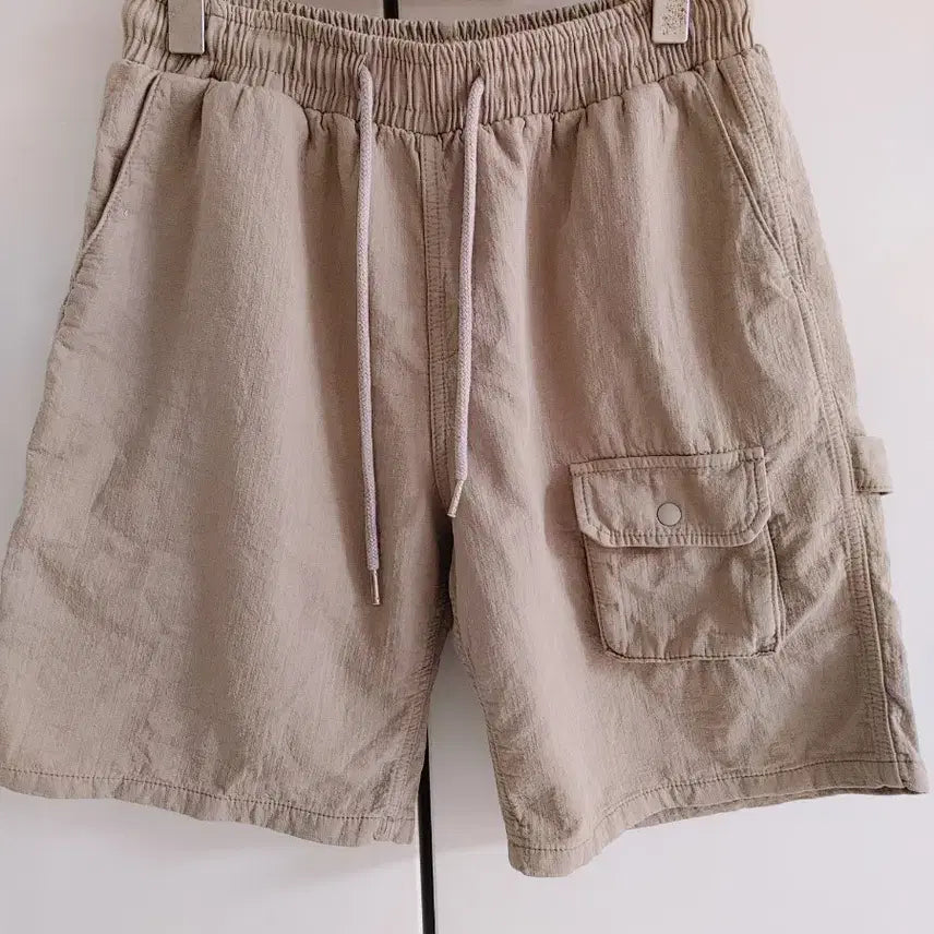 [BUNJANG] Unisex Light Khaki Cargo Shorts / 연카키 카고 반바지 숏팬츠