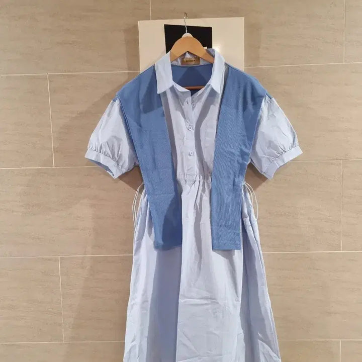 [BUNJANG] Basic Style Shirt Dress / 깔끔스퇄~쉐타걸친 셔츠원핏