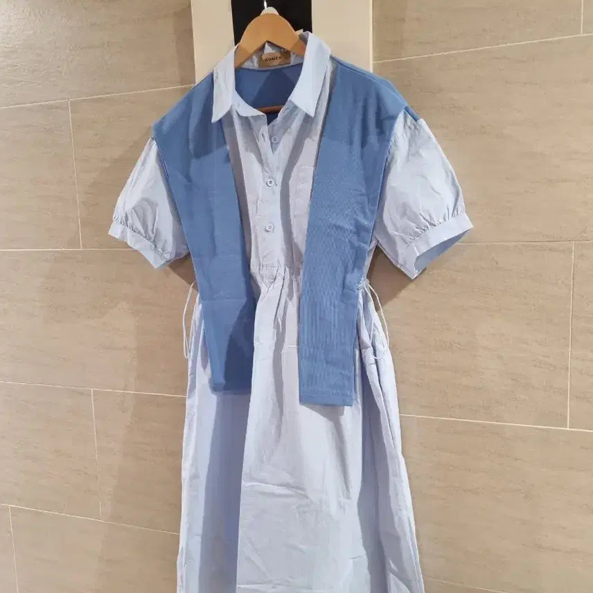 [BUNJANG] Basic Style Shirt Dress / 깔끔스퇄~쉐타걸친 셔츠원핏