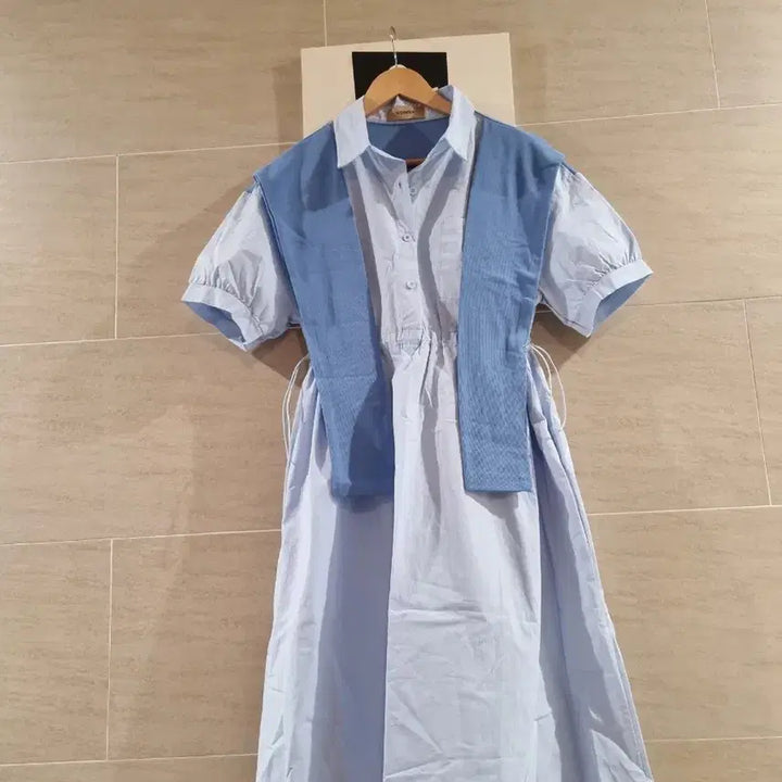 [BUNJANG] Basic Style Shirt Dress / 깔끔스퇄~쉐타걸친 셔츠원핏