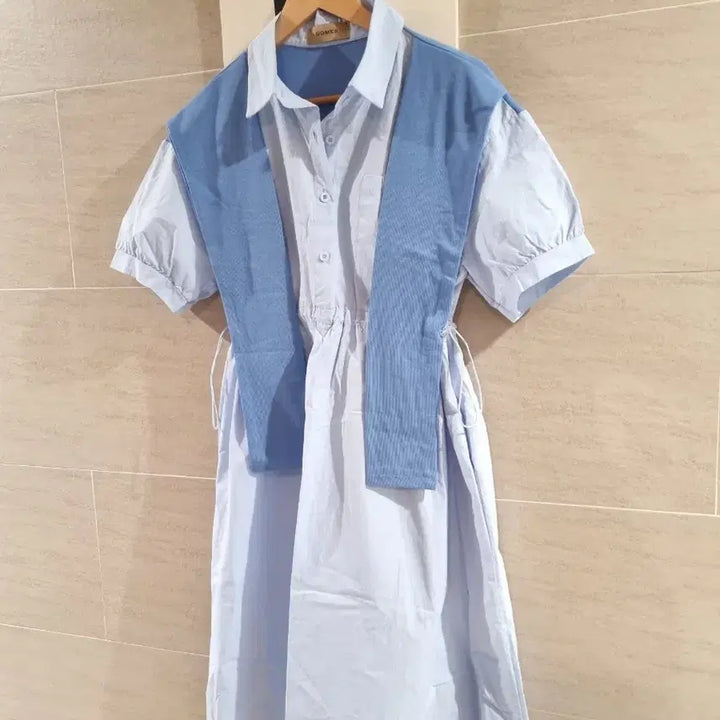 [BUNJANG] Basic Style Shirt Dress / 깔끔스퇄~쉐타걸친 셔츠원핏