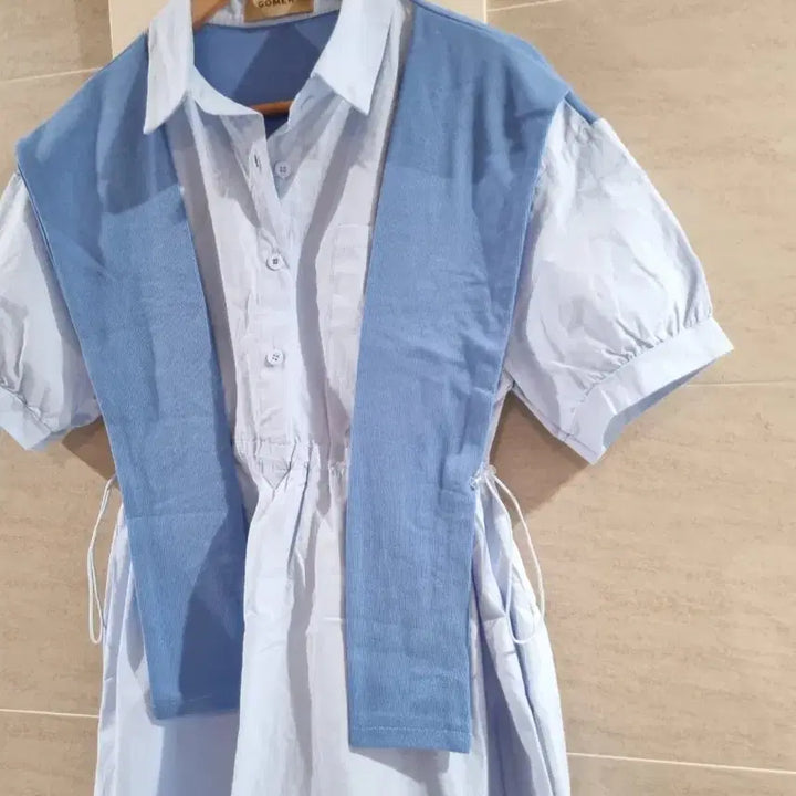[BUNJANG] Basic Style Shirt Dress / 깔끔스퇄~쉐타걸친 셔츠원핏