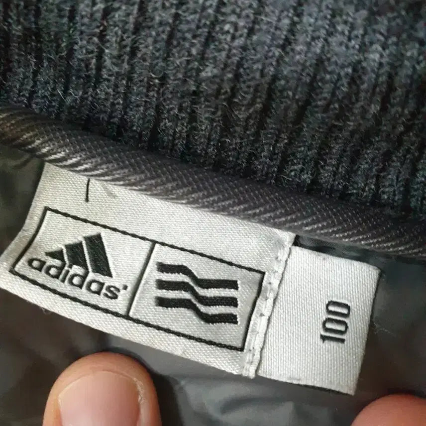 [BUNJANG] Adidas Goose Down Knit Padded Jacket / 아디다스 거위털 니트 패딩 100