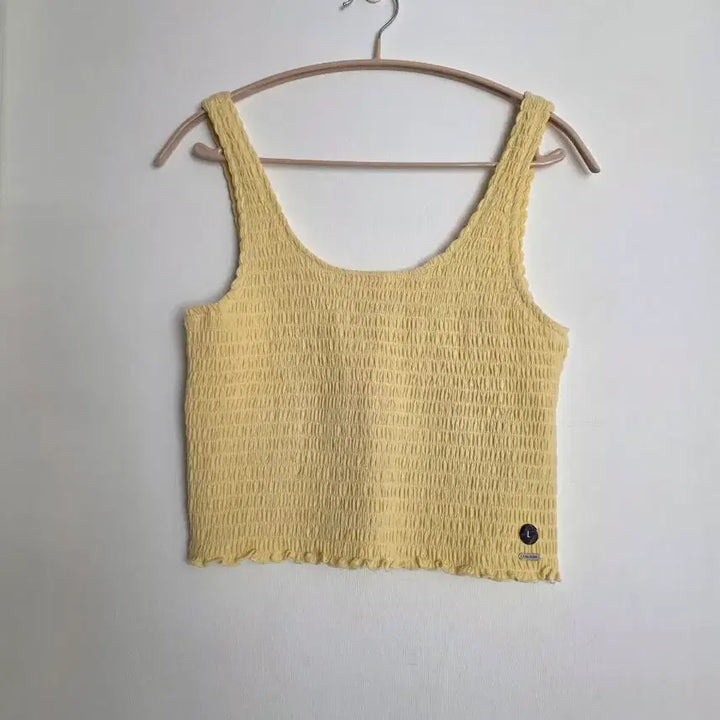 [BUNJANG] Hollister Yellow Shirred Crop Tank Top / 홀리스터 옐로우 셔링 크롭 나시